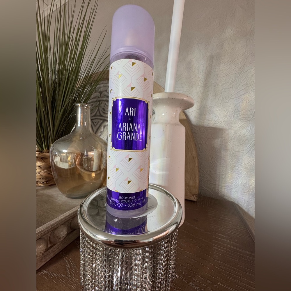 Ariana Grande Body Mist with Purple and White Design